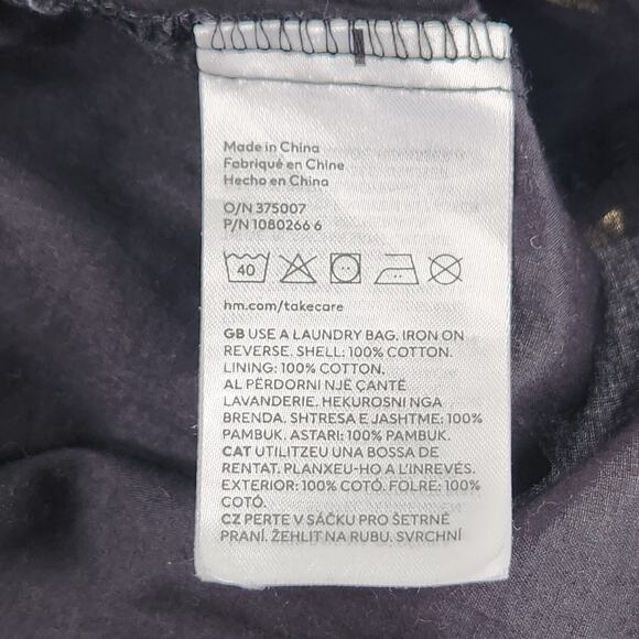 H&M One Piece Mini Dress Infant Baby 12-18M Black Gold Heart Print Puff Sleeves - Picture 5 of 5